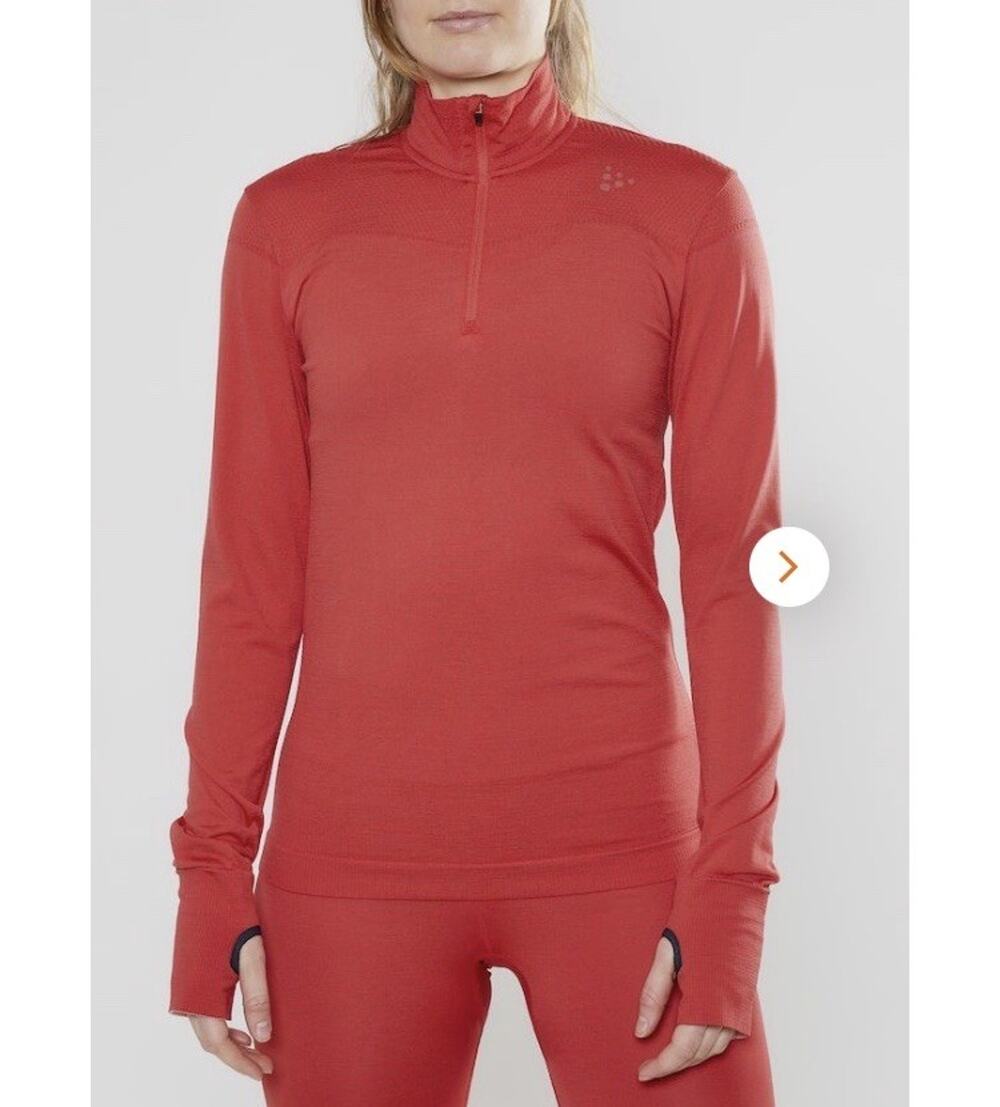 Craft L2 Insulation Women’s S Red 1/4 Zip Running Cycling Thermal Pullover
